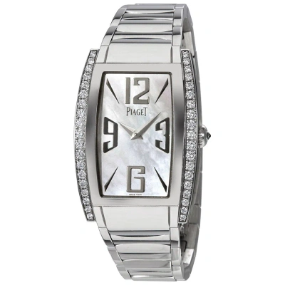 Piaget Limelight White Mother Of Pearl Dial White Gold Ladies Watch G0a32095 In Gray