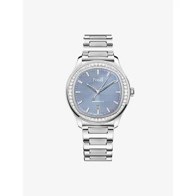 Piaget Mens Silver Polo Stainless-steel And Diamond Watch 36mm