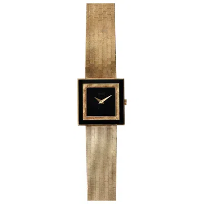 Pre-owned Piaget Onyx & Hobnail Watch In 18k Yellow Gold, 1980s