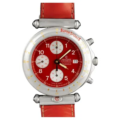 Pre-owned Piaget Owned By Siegfried & Roy With Photo - Philippe Charriol Mens Red Chronograph Ss