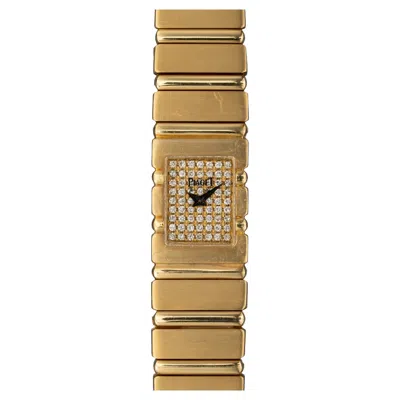 Pre-owned Piaget Polo 15201 Mini Ladies Pave Diamond 18k Yg 1990s In Multi