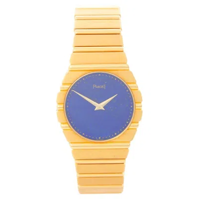 Pre-owned Piaget Polo 18k Yellow Gold Midsize Lapis Lazuli Watch 791c701