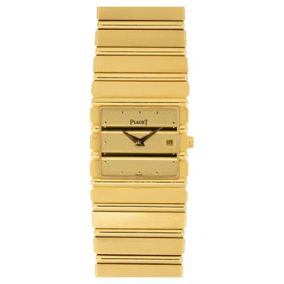 Pre-owned Piaget Polo Date 31131 Champagne Dial 18k Yg 1990s In Multi