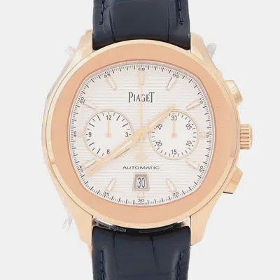 Pre-owned Piaget Polo G0a43011 Automatic Chronograph Rose Gold Men's Wristwatch 42.5mm In Silver