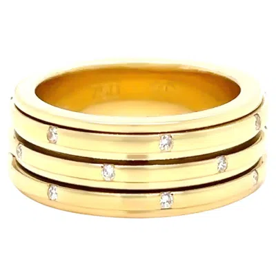 Pre-owned Piaget Possession 18ct Yellow Gold Diamond Spinning Ring 0.11ct 12.15g