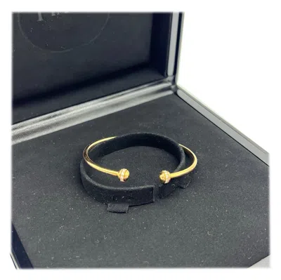 Pre-owned Piaget Possession 18k Yellow Gold Diamond Open Bangle Cuff Bracelet Size 15