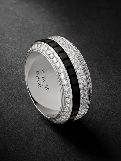 Piaget Possession 18-karat White Gold, Diamond And Ceramic Ring In Silver