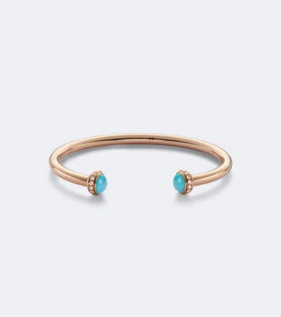 Piaget Possession 18kt Rose Gold Cuff Bracelet With Diamonds And Turquoise