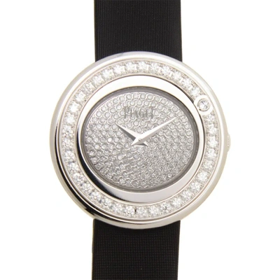 Piaget Possession 18kt White Gold Diamond Grey Satin Ladies Watch Goa36189 In Black