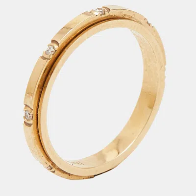 Pre-owned Piaget Possession Diamond 18k Rose Gold Band Ring Size 53