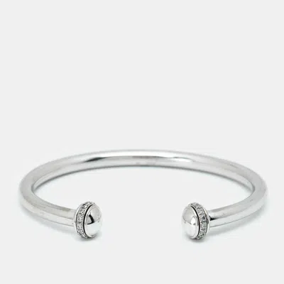 Pre-owned Piaget Possession Diamond 18k White Gold Open Cuff Bracelet 15