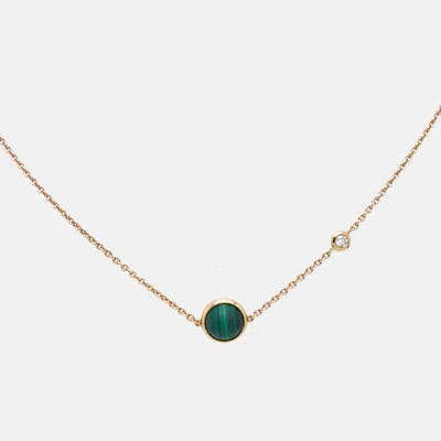 Pre-owned Piaget Possession Diamond Malachite 18k Rose Gold Necklace