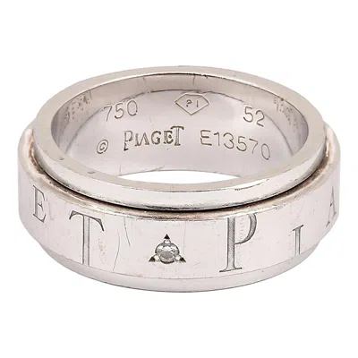 Pre-owned Piaget Possession Diamond Spinning 18 Karat White Gold Ring
