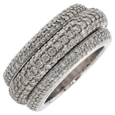 Pre-owned Piaget Possession Full Diamond White Gold Spinning Eternity Band Ring