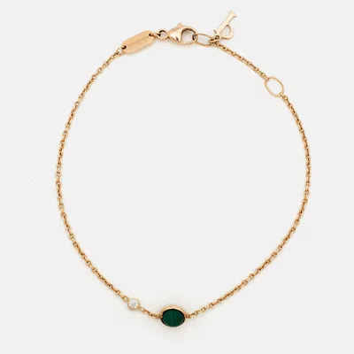Pre-owned Piaget Possession Malachite Diamond 18k Rose Gold Bracelet