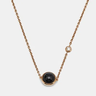 Pre-owned Piaget Possession Onyx Diamond 18k Rose Gold Necklace
