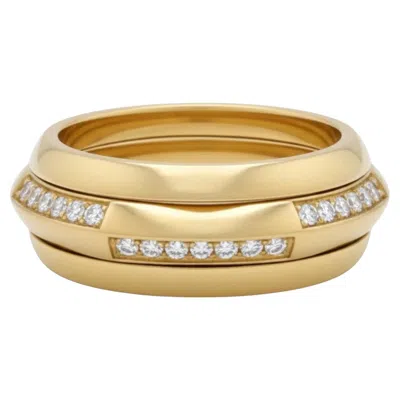 Pre-owned Piaget Possession Rotating Center Diamond Ring In 18k Yellow Gold. (size 6.75)