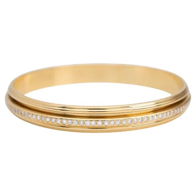 Pre-owned Piaget Possession Spinning Bangle Bracelet With Diamonds & 18k Yellow Gold