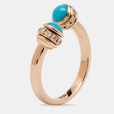 Piaget Possession Turquoise Diamond 18k Rose Gold Ring