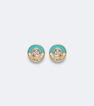 Piaget Possession Vibrant Palace 18kt Rose Gold Earrings With Turquoise And Diamonds