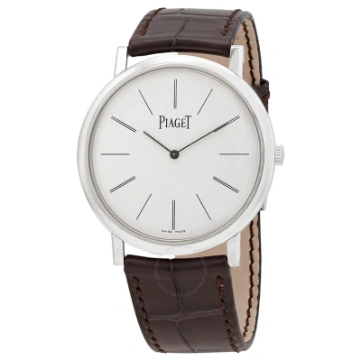 Piaget Altiplano Hand Wind White Dial Watch G0a29112 In Black / Brown / Gold / White