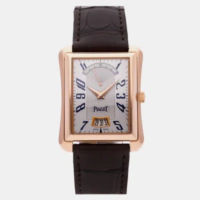 Pre-owned Piaget Emperador Retrograde G0a28071 40 Mm X 29 Mm In Silver