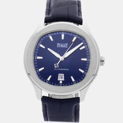 Pre-owned Piaget Polo Date G0a43001 In Blue