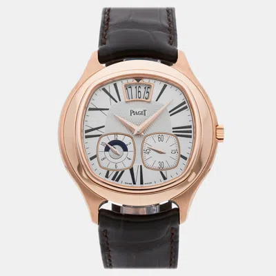 Pre-owned Piaget Emperador Coussin Dual Time Limited Edition G0a31017 42.5 Mm In Silver