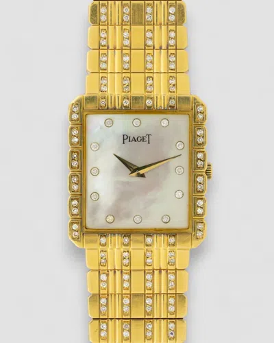 Pre-owned Piaget Protocole 81564 Diamond Mop 18k Yg 1980s In Multi