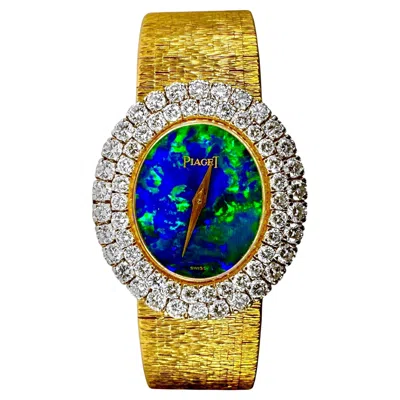 Pre-owned Piaget Rare Vintage Black Opal Dial Ladies  Watch W/3.85ct Diamond Bezel, 1970s