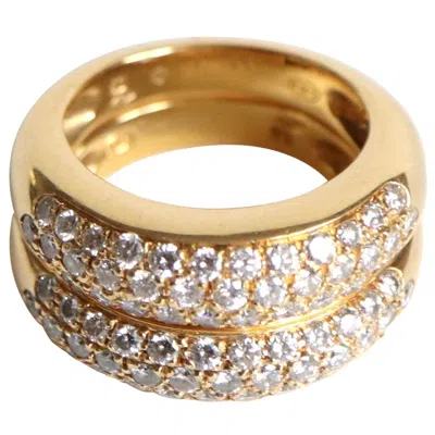 Pre-owned Piaget Ring In 18 Carat Yellow Gold Composed Of Two Rings With 36 Diamonds Each