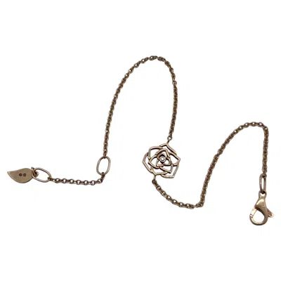 Pre-owned Piaget Rose 18ct Rose Gold Single Brilliant Diamond Chain Bracelet In Red