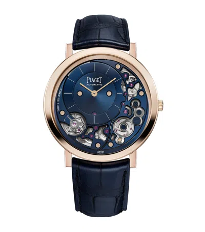 Piaget Rose Gold Altiplano Ultimate Watch In Black