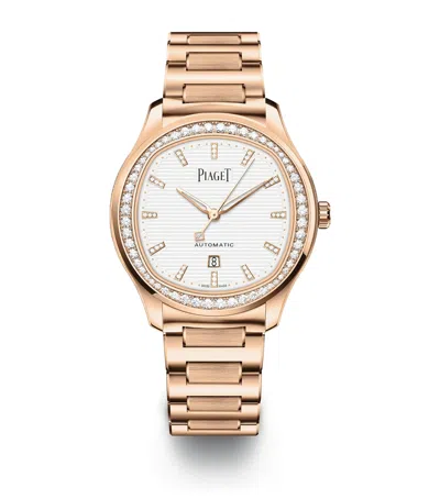 Piaget Rose Gold And Diamond Polo Date Watch