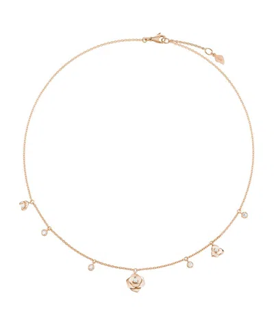 Piaget Rose Gold And Diamond Rose Necklace
