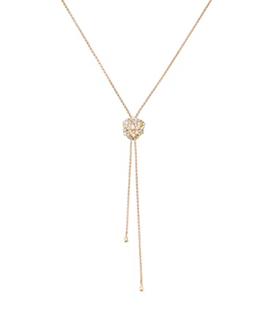 Piaget Rose Gold And Diamond Rose Pendant Necklace