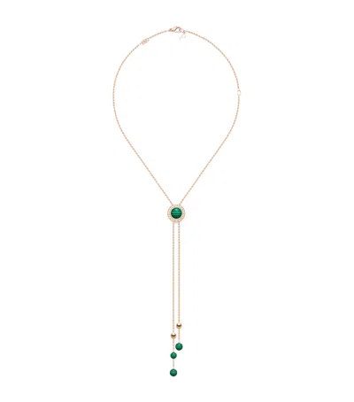 Piaget Rose Gold, Diamond And Malachite Possession Pendant Necklace