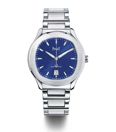 Piaget Stainless Steel Polo Bracelet Date Watch In Metallic