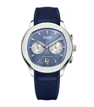 Piaget Stainless Steel Polo Chronograph Watch In Metallic