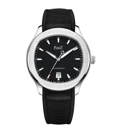 Piaget Stainless Steel Polo Date Watch In Black