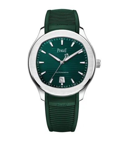 Piaget Stainless Steel Polo Field Watch In Green