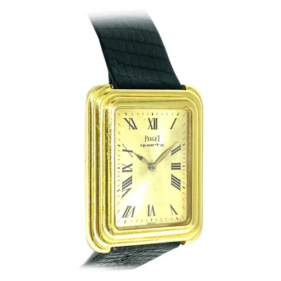 Pre-owned Piaget Stepped Case 18k Solid Gold Watch Circa 1980's In Multi