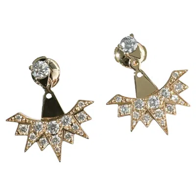 Pre-owned Piaget Sunlight 18k Rose Gold Diamond Sunray Earring In Red