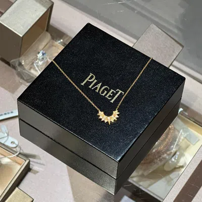 Pre-owned Piaget Sunlight Series Rose Gold Full Diamond Necklace In Red