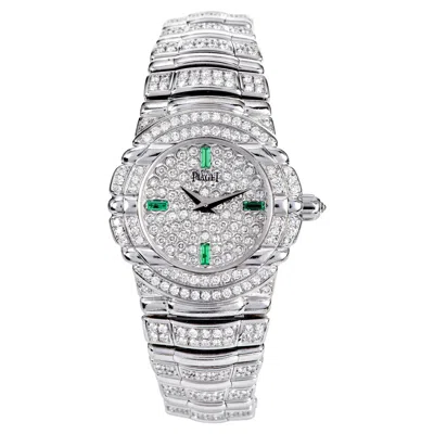 Pre-owned Piaget Tanagra Full Diamond 18k White Gold Ladies Watch Ref. M406 D