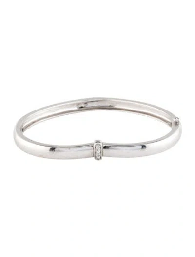 Pre-owned Piaget Vintage 18k Diamond Heart Bangle, 5.5" In Multicolor