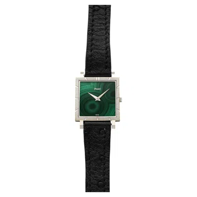 Pre-owned Piaget Vintage 1970s  937 Square Hobnail 18k Wg Malachite Dial Manual 30mm In Multi