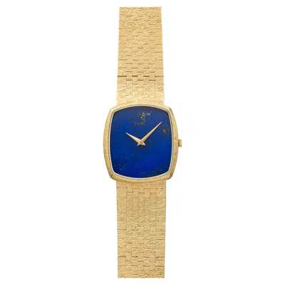 Pre-owned Piaget Vintage 1970s  9741 18k Yellow Gold Lapis Lazuli Dial Manual 29mm