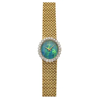Pre-owned Piaget Vintage 1970s  9821 D3 18k Yg Opal Dial Diamond Bezel Manual 27mm In Multiple
