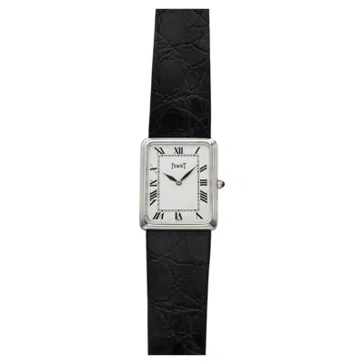 Pre-owned Piaget Vintage 1970s  Tank 9297 18k Wg Manual White Roman Dial 24mm